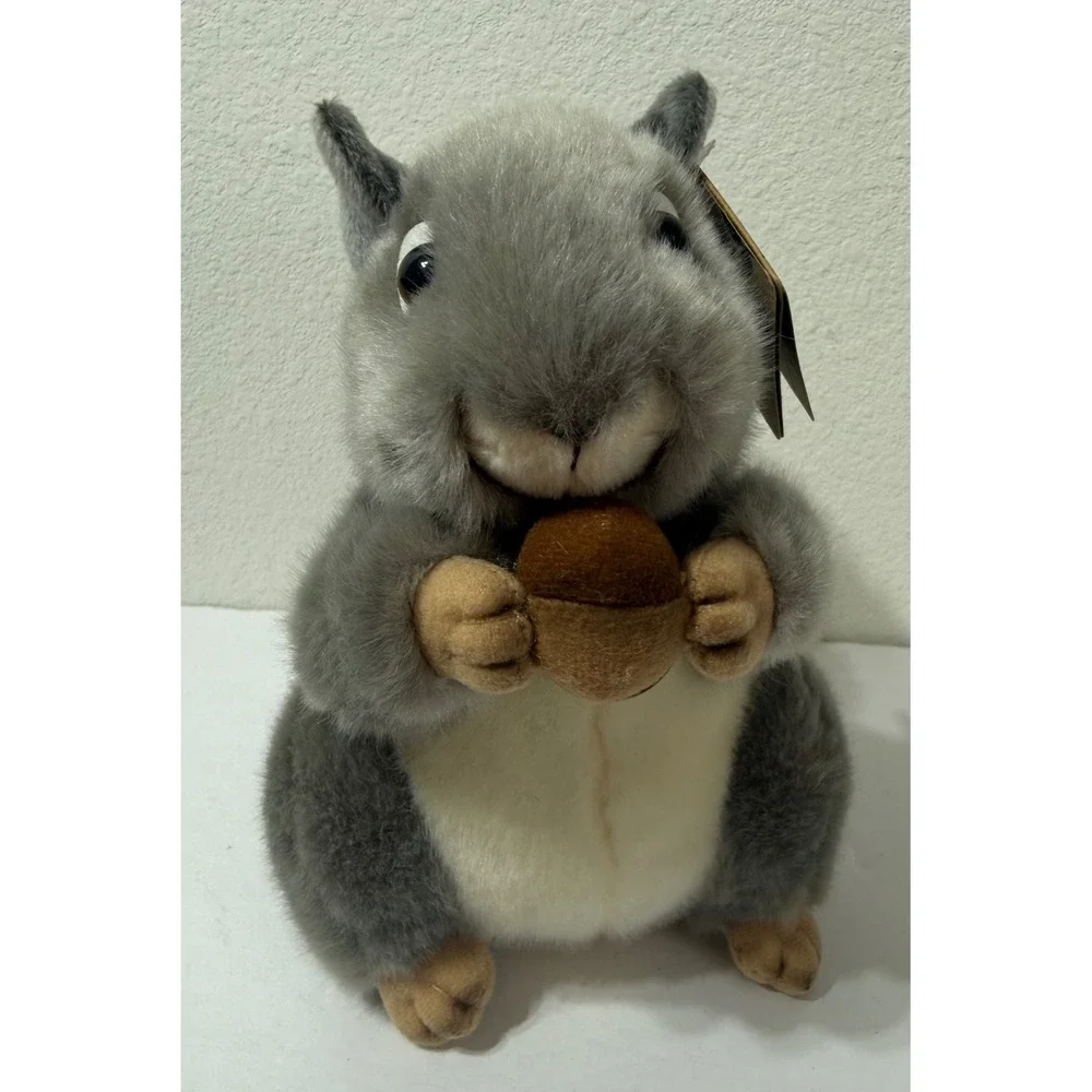 Aurora Miyoni Grey Squirrel Plush Stuffed Animal with Acorn 8 inch 26172 NEW